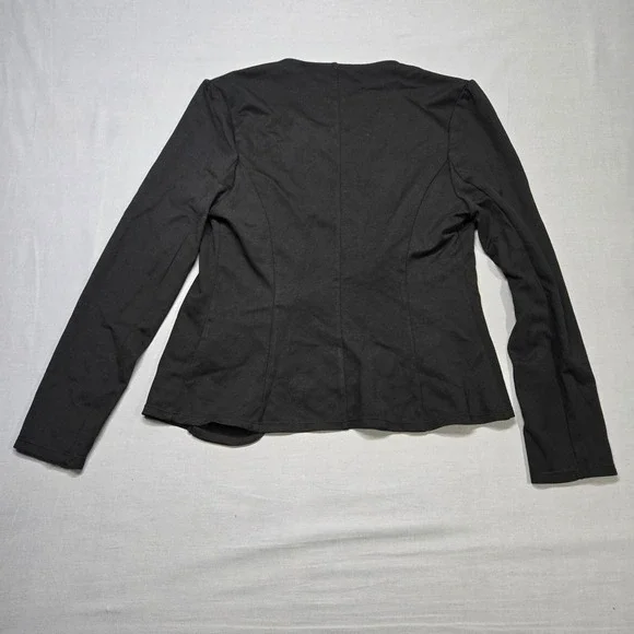 Halara SculptKnit Round Neck Decorative Button Slim Work Blazer Black Medium - Picture 5 of 12